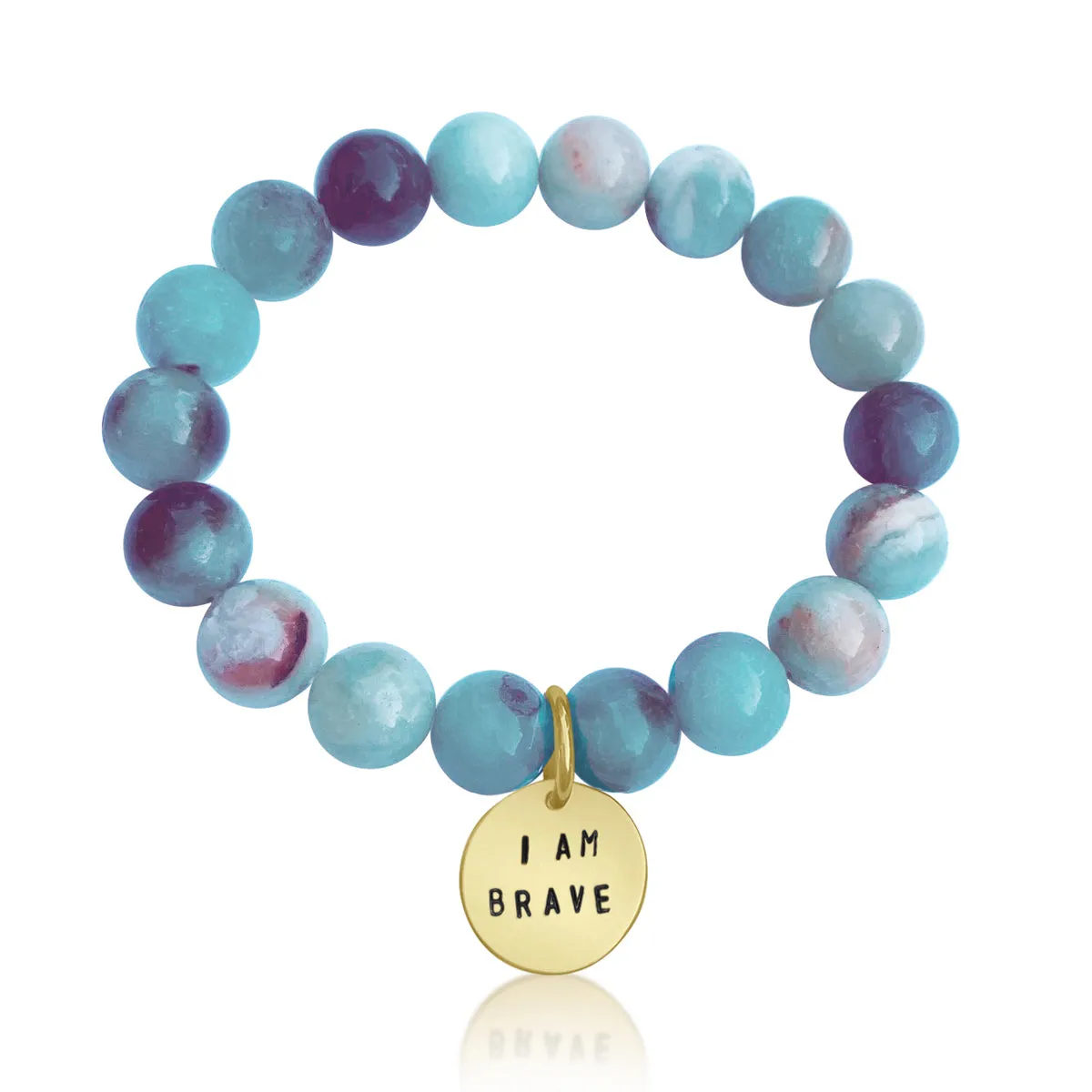 I am Brave Affirmation Bracelet with Amazonite for Courage