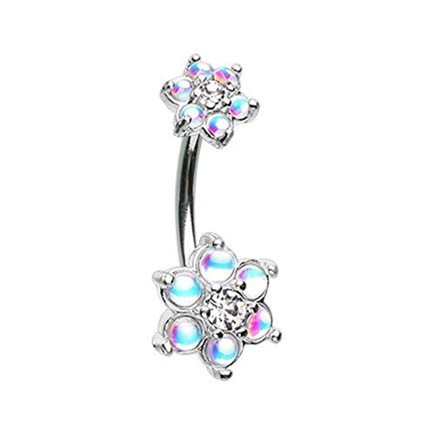 Illuminating Spring Flower Sparkle Prong Set WildKlass Belly Button Ring