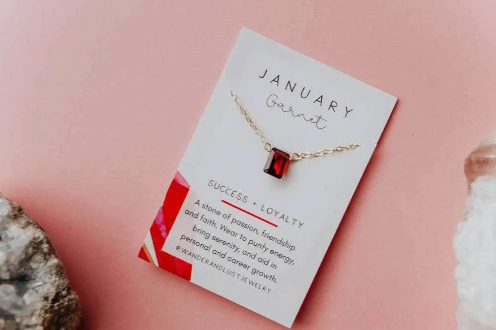 January Birthstone Gold-Filled Necklace