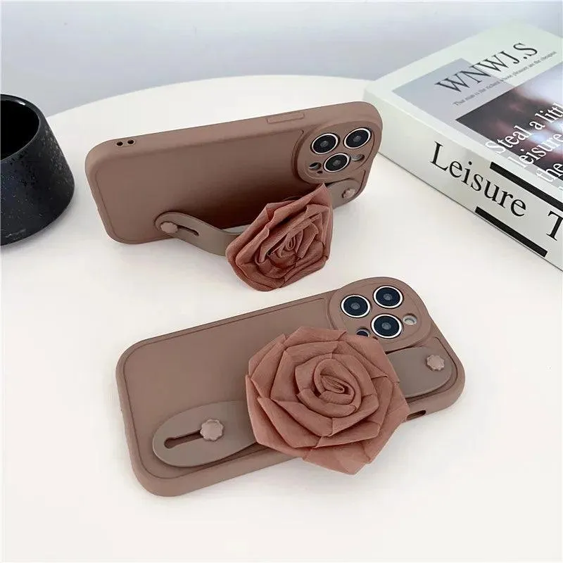 JBCPC1021 Cute Phone Case for Galaxy S23 Ultra, A54, A14, A24, A34, 53, 52, M54, M14, M34, S22, S21 FE, or S20 Plus - 3D Rose Hand Band