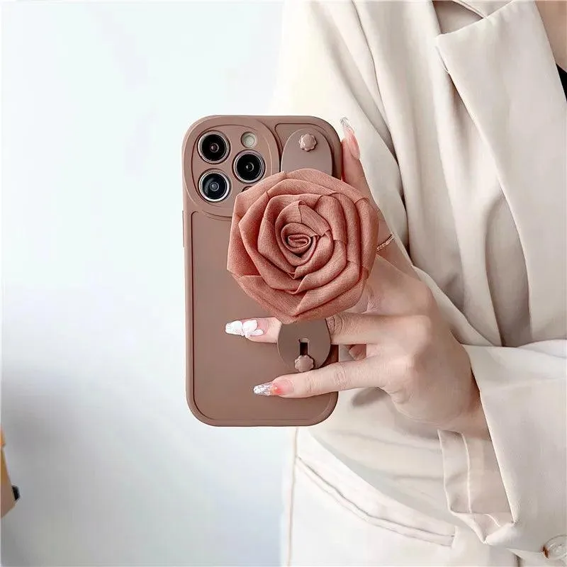 JBCPC1021 Cute Phone Case for Galaxy S23 Ultra, A54, A14, A24, A34, 53, 52, M54, M14, M34, S22, S21 FE, or S20 Plus - 3D Rose Hand Band