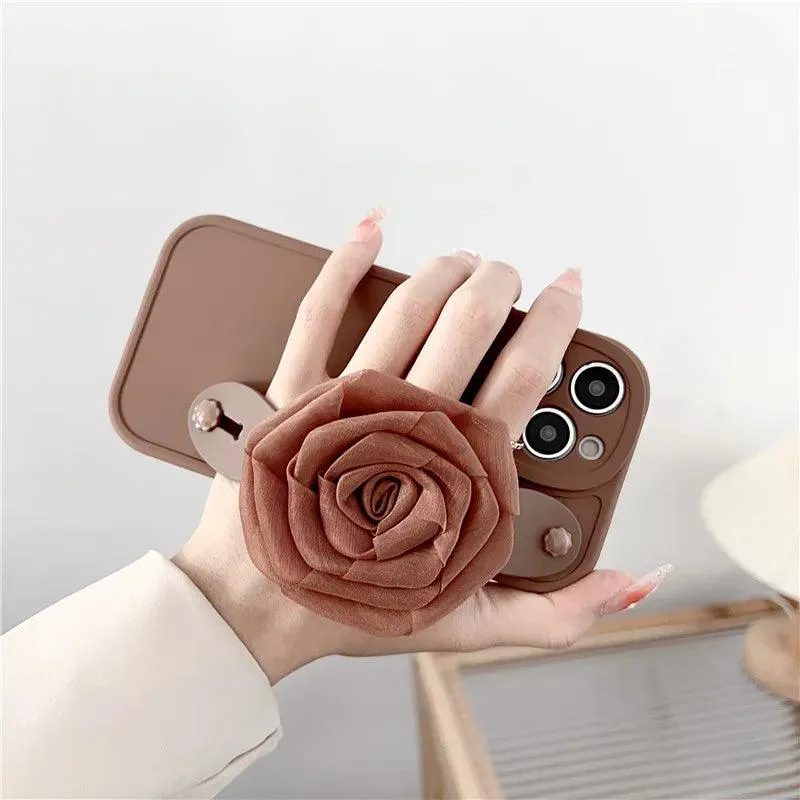 JBCPC1021 Cute Phone Case for Galaxy S23 Ultra, A54, A14, A24, A34, 53, 52, M54, M14, M34, S22, S21 FE, or S20 Plus - 3D Rose Hand Band