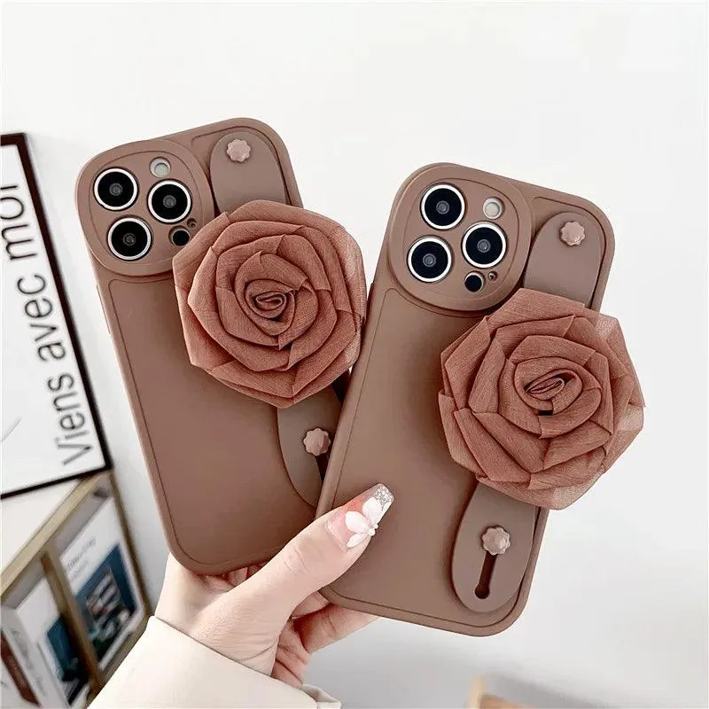 JBCPC1021 Cute Phone Case for Galaxy S23 Ultra, A54, A14, A24, A34, 53, 52, M54, M14, M34, S22, S21 FE, or S20 Plus - 3D Rose Hand Band