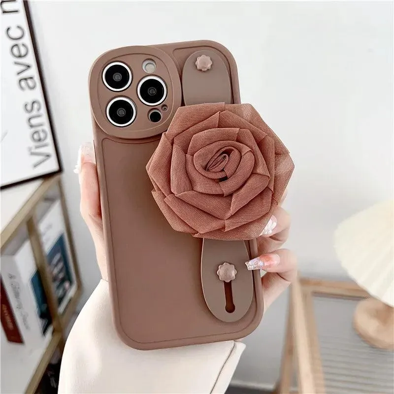 JBCPC1021 Cute Phone Case for Galaxy S23 Ultra, A54, A14, A24, A34, 53, 52, M54, M14, M34, S22, S21 FE, or S20 Plus - 3D Rose Hand Band