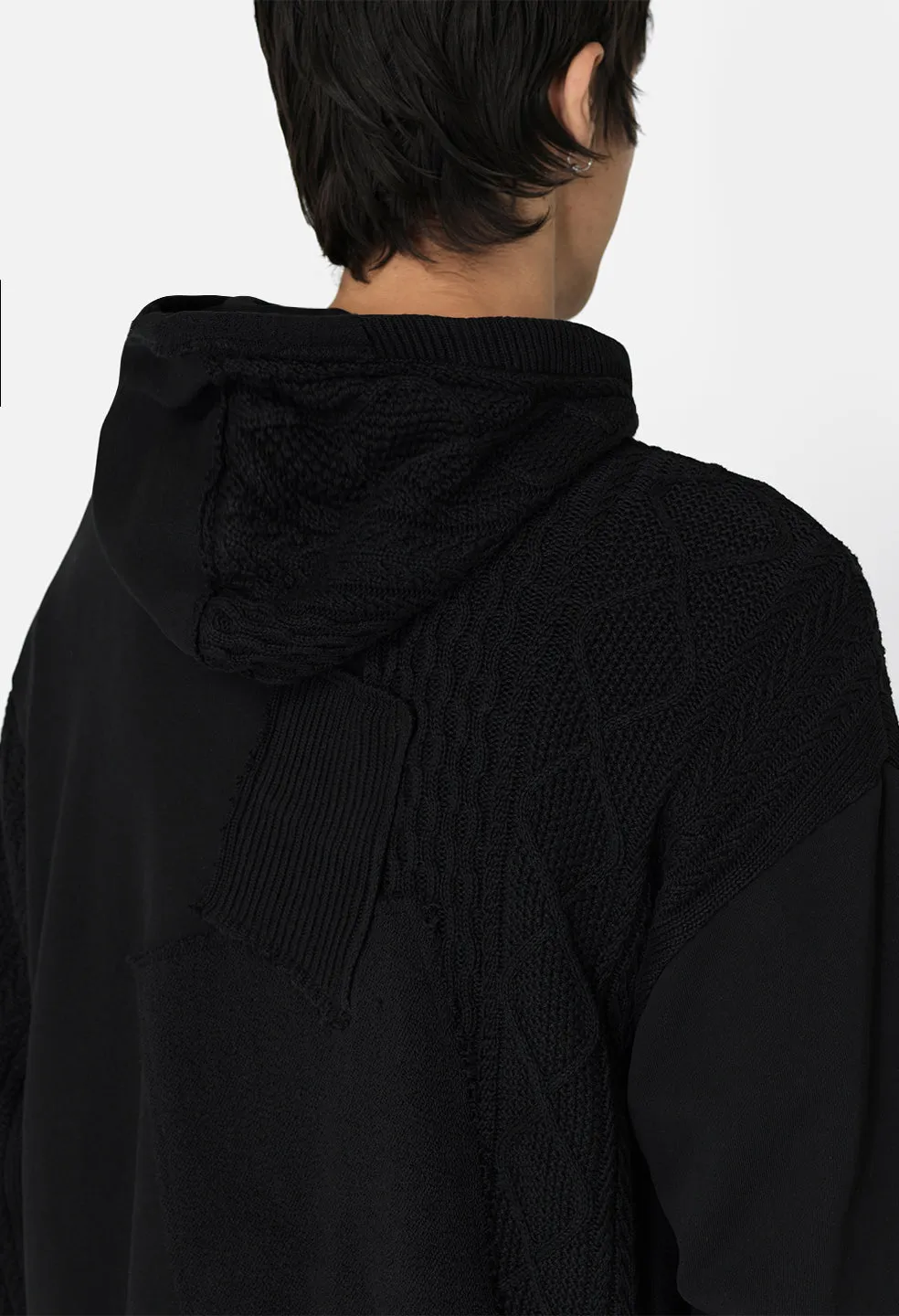 JE X Mastermind Cable Knit Hoodie / Black