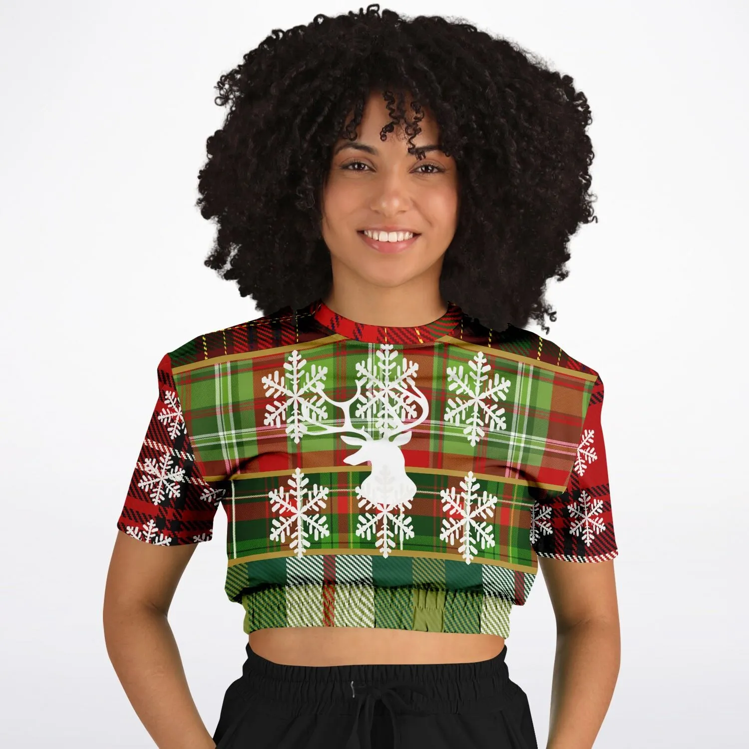 Jingles Short Sleeve Cropped Eco-Poly Sweater