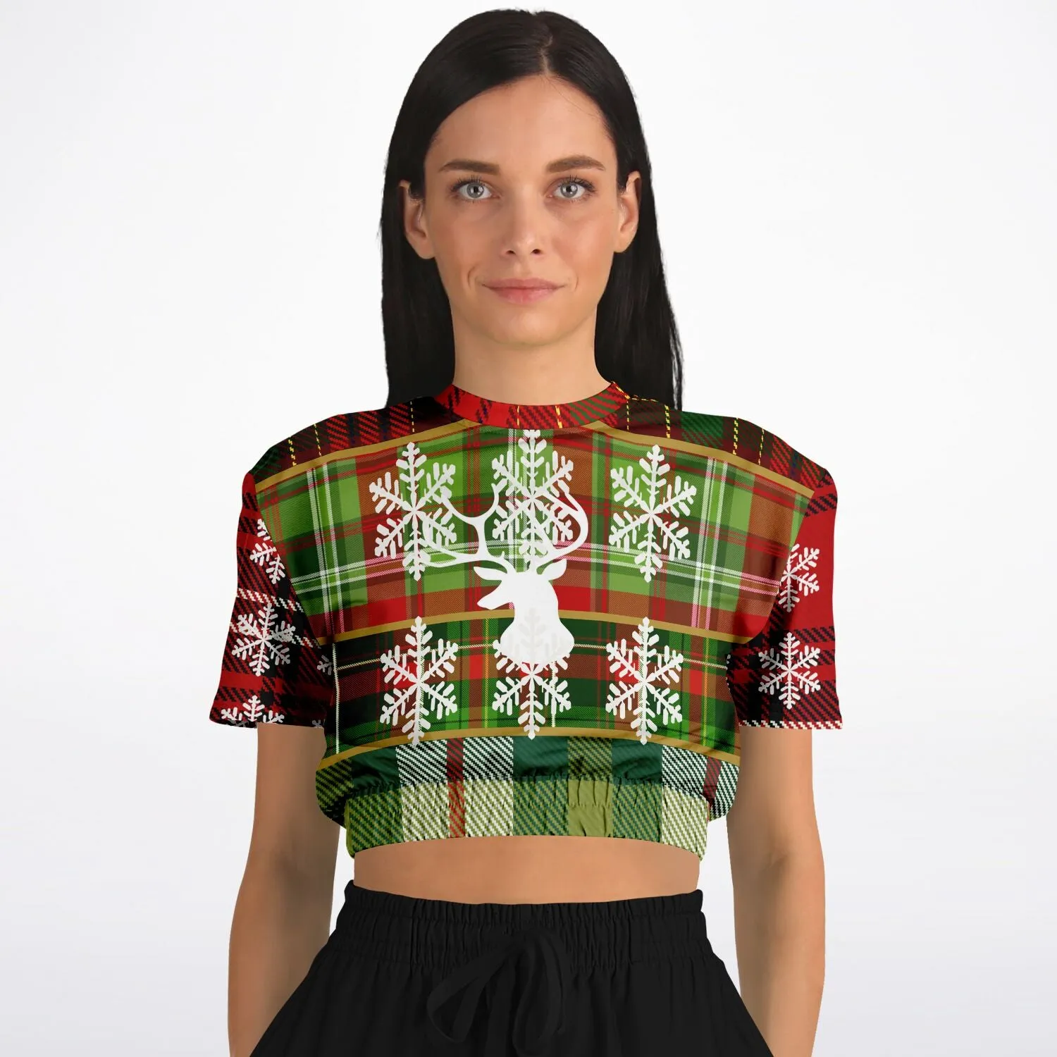 Jingles Short Sleeve Cropped Eco-Poly Sweater