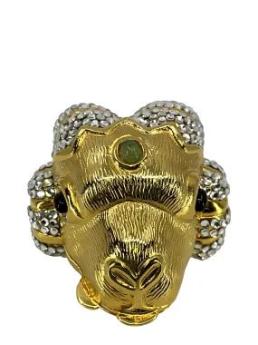 Judith Leiber Swarovski Crystal Ram Head Pill Box