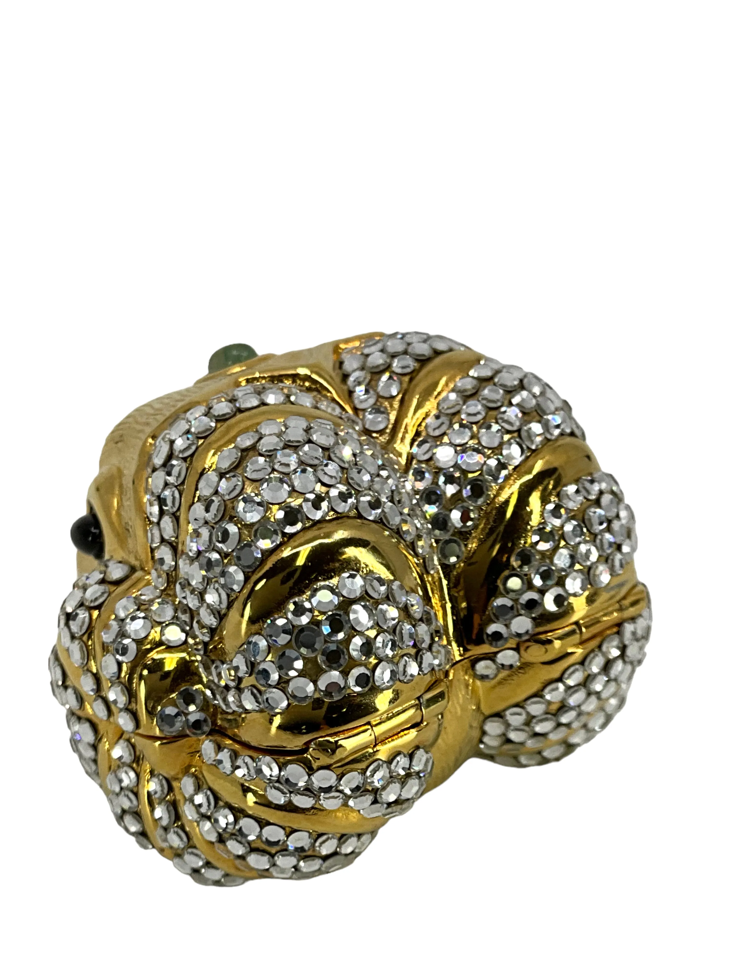 Judith Leiber Swarovski Crystal Ram Head Pill Box