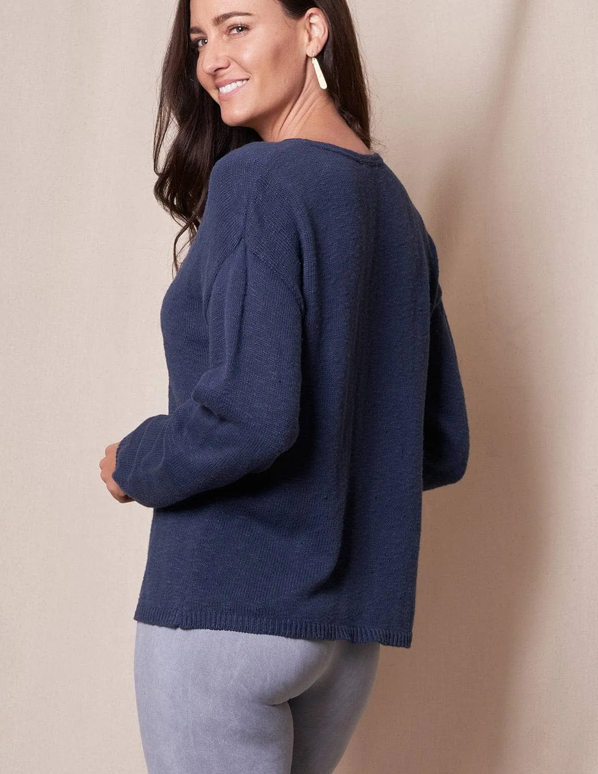 Julia All Cotton V-Neck Sweater