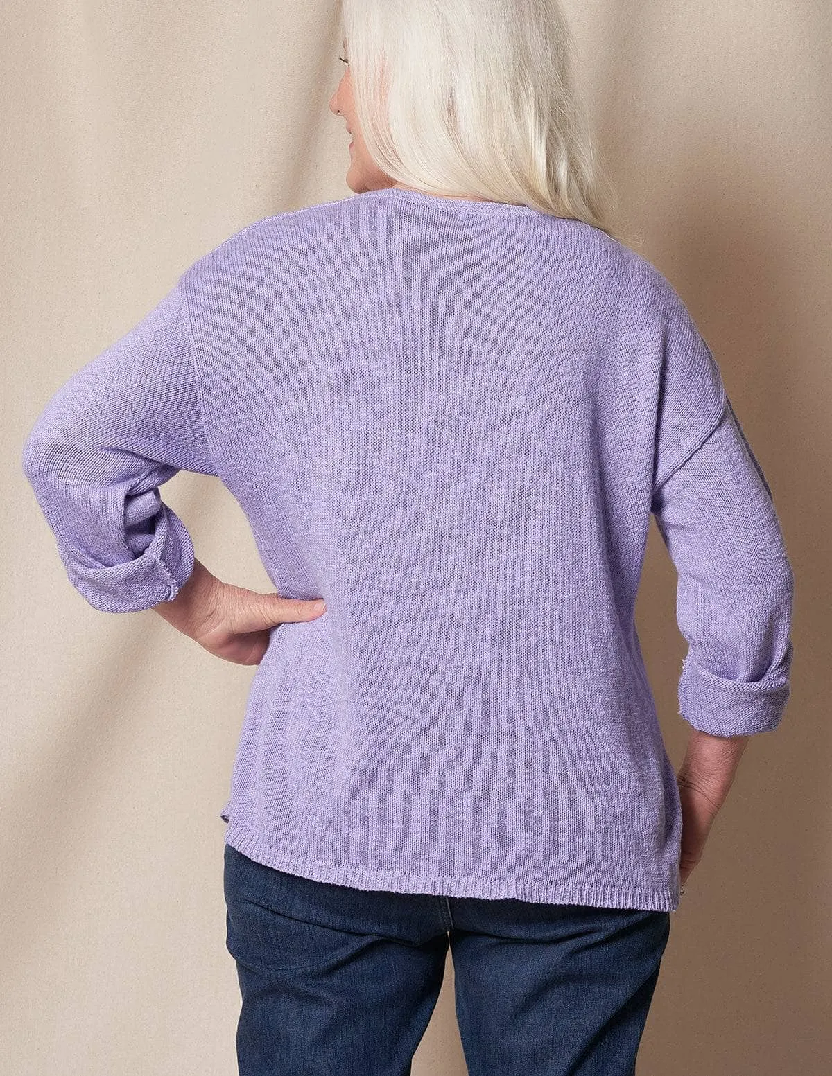 Julia All Cotton V-Neck Sweater