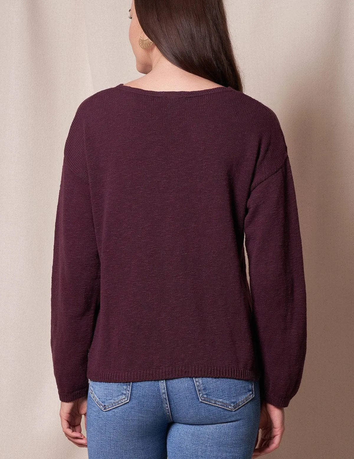 Julia All Cotton V-Neck Sweater