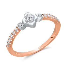 Kallati Eternal Diamond Engagement Ring in 14K Two-Tone Gold