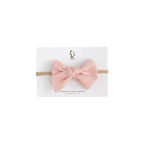 Karibou Kids Skylah Pinwheel Linen Bow Headband - Strawberry Shortcake