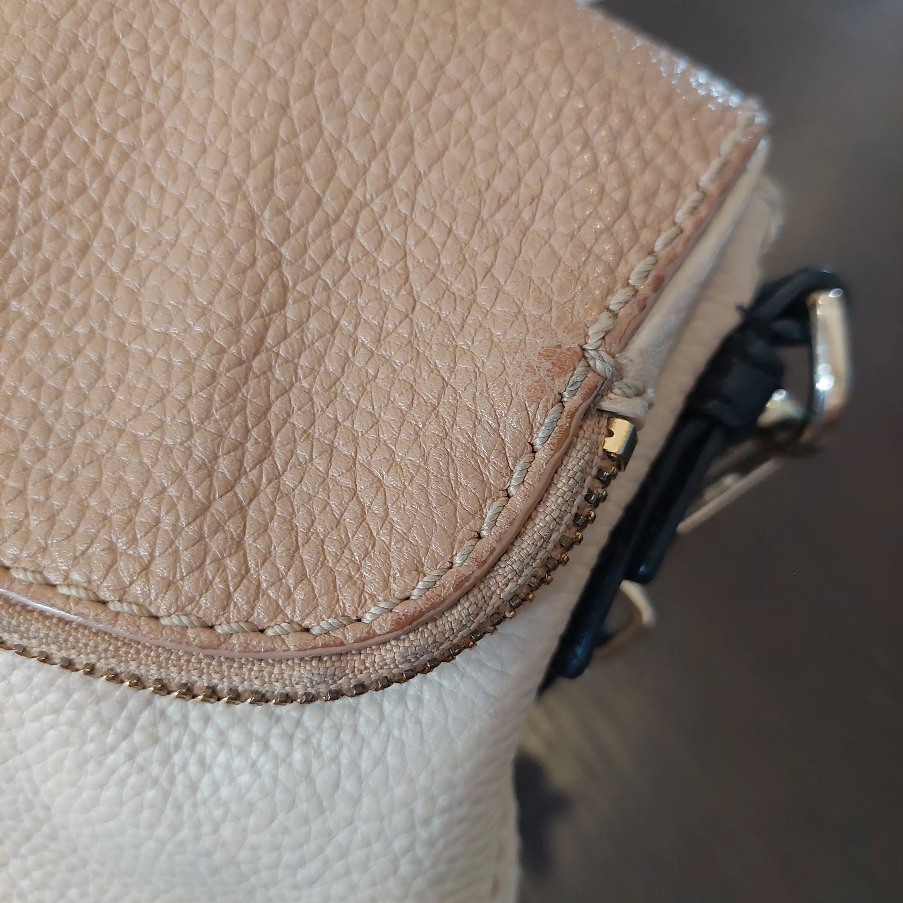 Kate Spade Beige & Tan Pebbled Leather Crossbody Bag | Pre Loved |