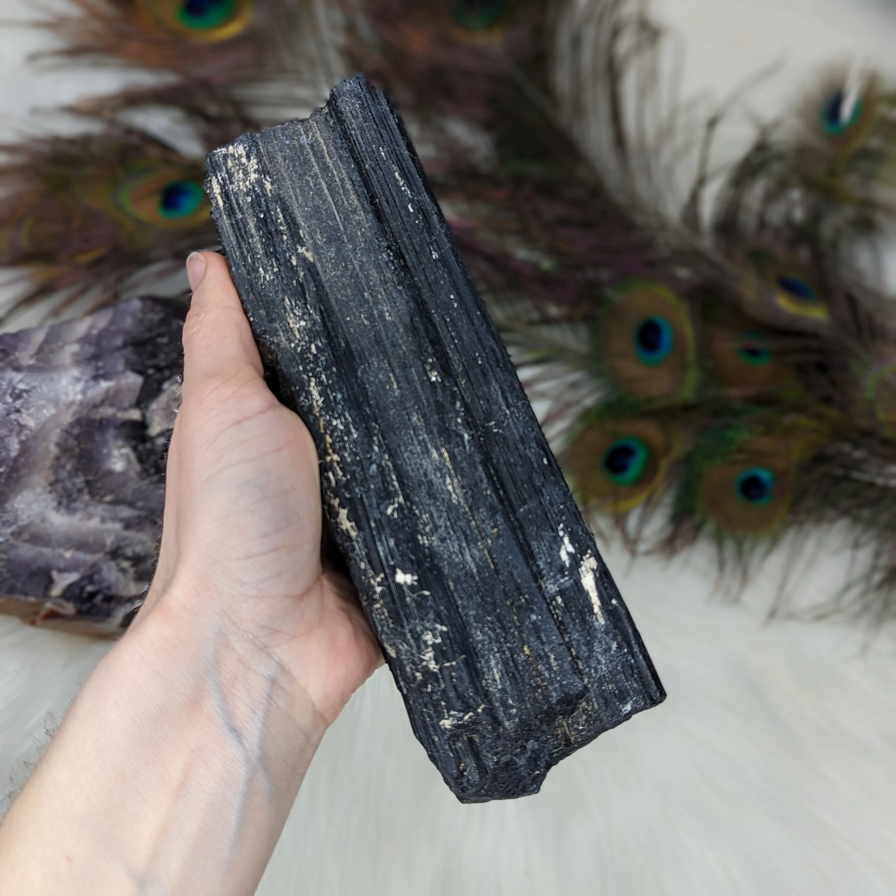 Large Black Tourmaline Rod ~ Statement Piece ~ Protection for Your Home