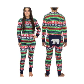 Lazy One Sweater Bear Adult Onesie Flapjack - Multi Color