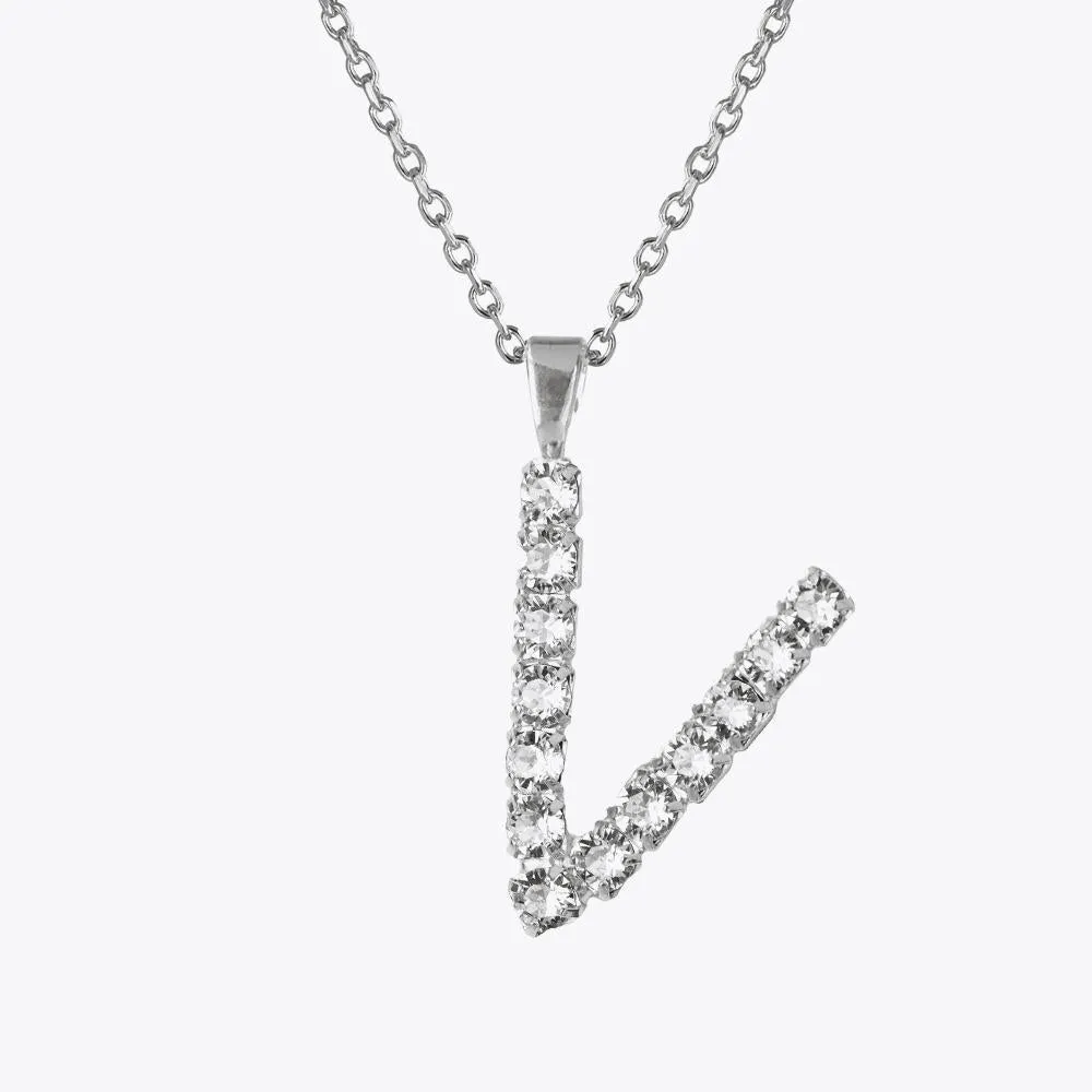 Letter Necklace V / Crystal