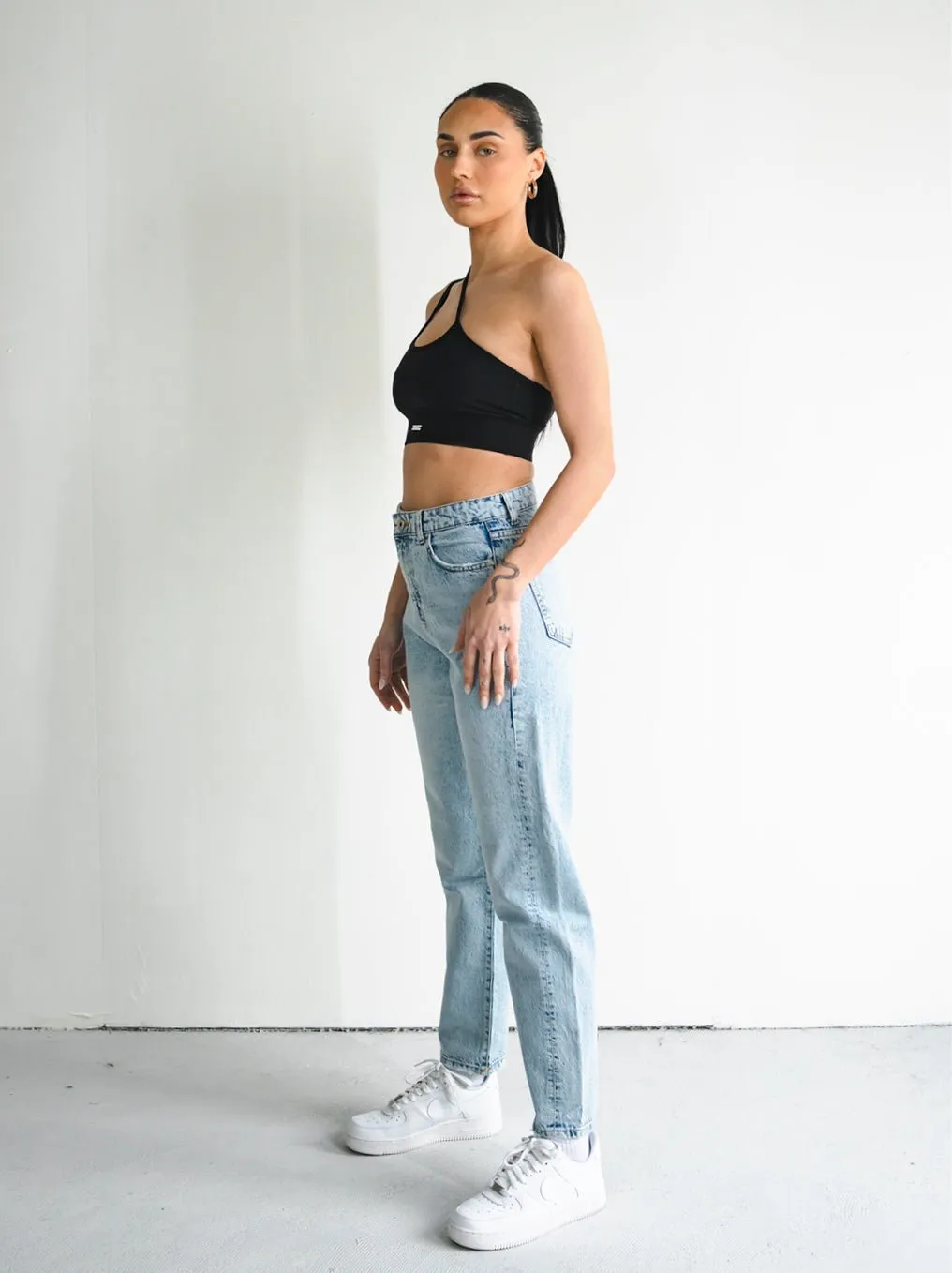 Light Blue Basic Baggy Women Jeans