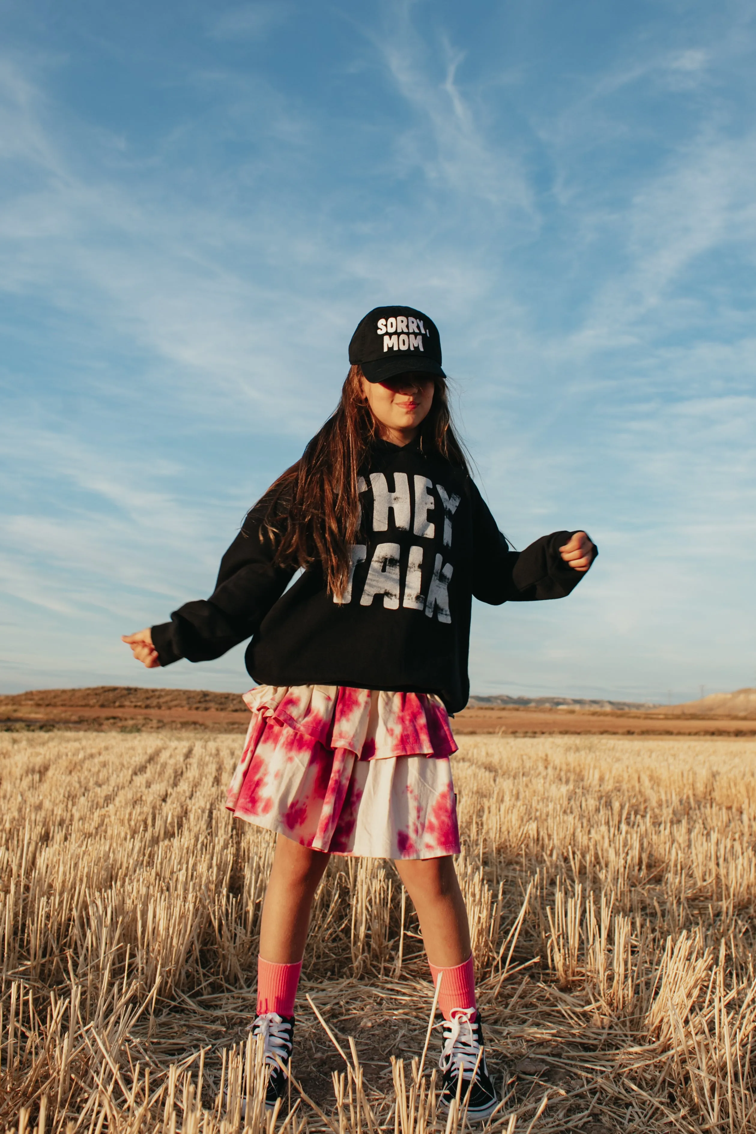 LMH Shocking Pink Tie Dyed Layered Skirt