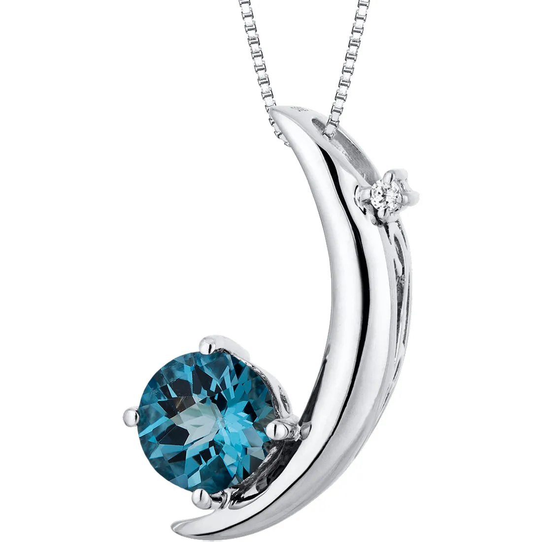 London Blue Topaz Pendant Sterling Silver