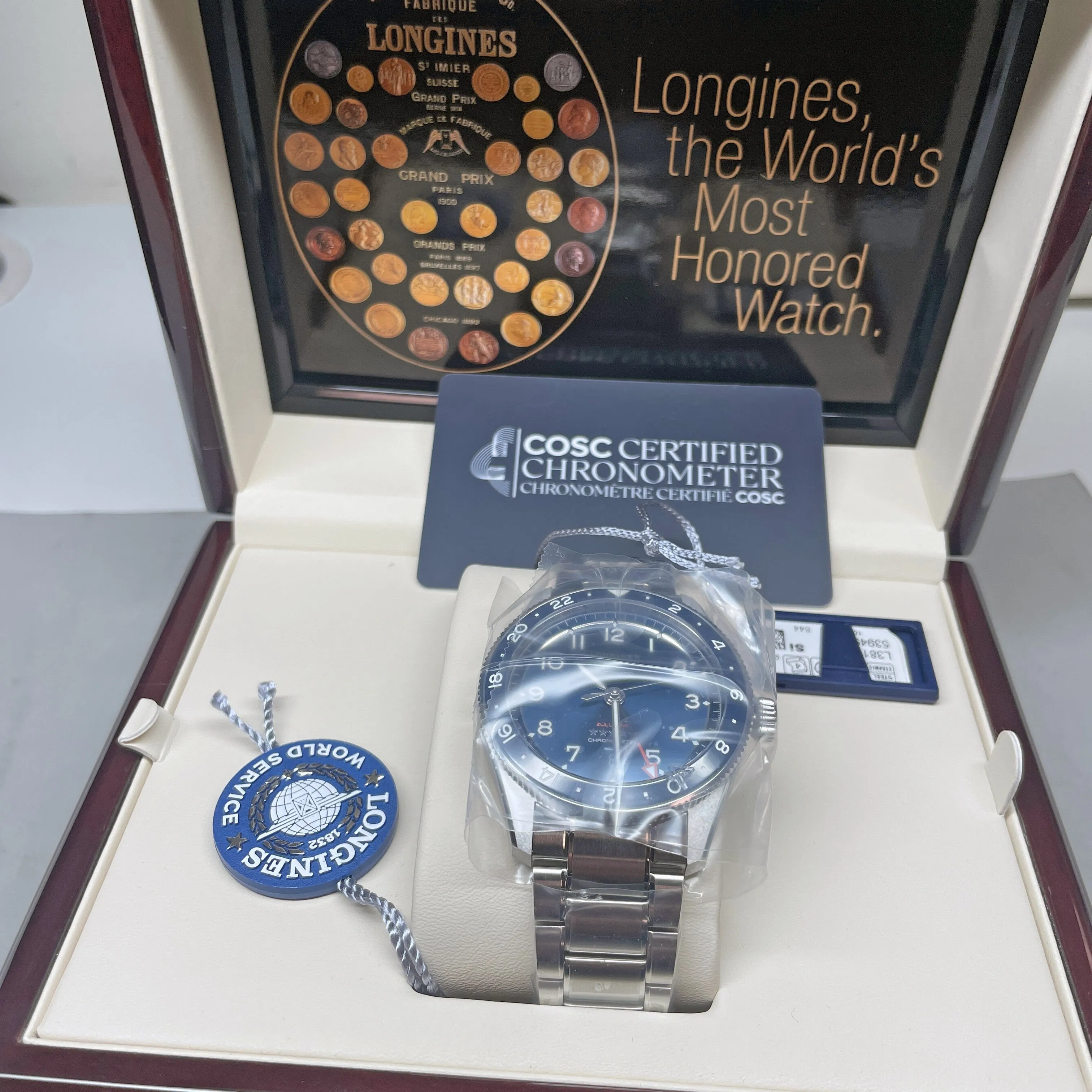 Longines Spirit 42MM Zulu Time GMT Blue Steel Watch L38124936