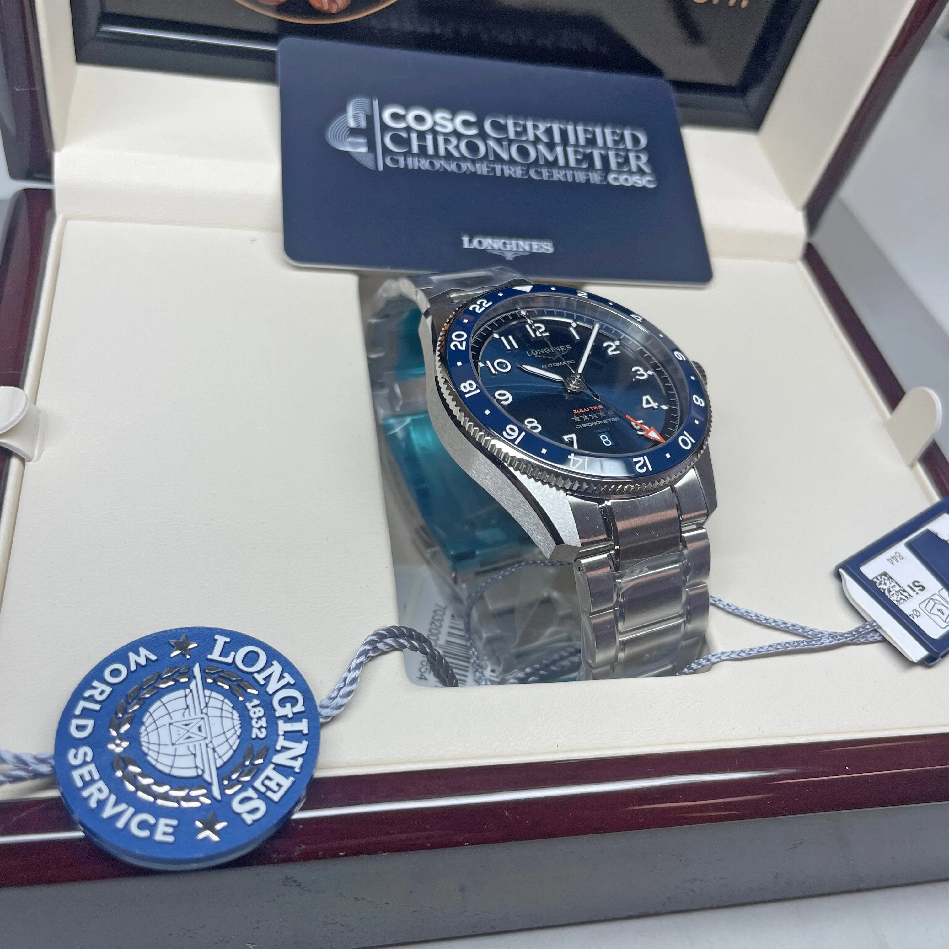 Longines Spirit 42MM Zulu Time GMT Blue Steel Watch L38124936