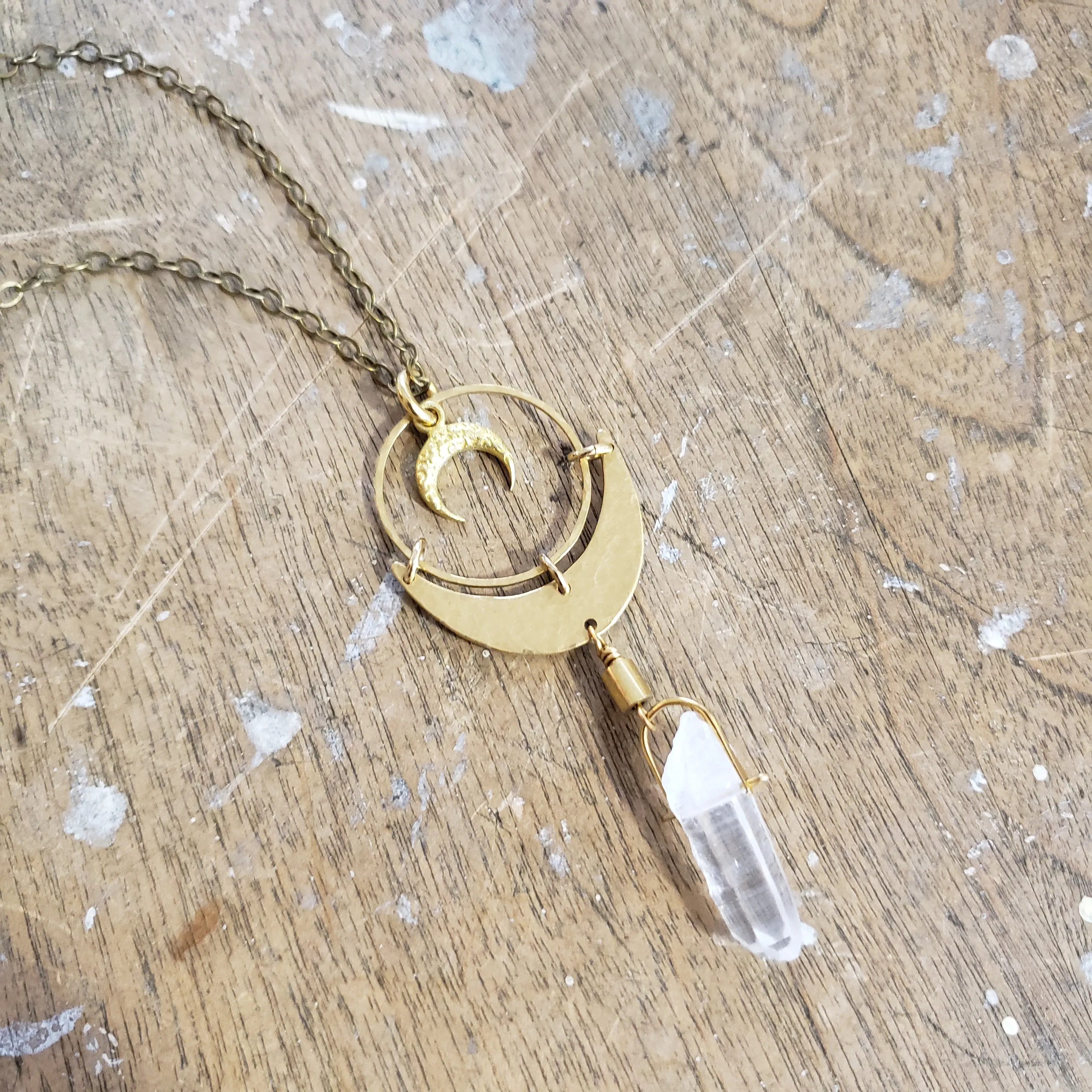 Lunar Crystal Quartz Point Necklace