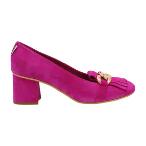 MARCO MOREO JOANNA Pink Suede Heeled Loafer E4291