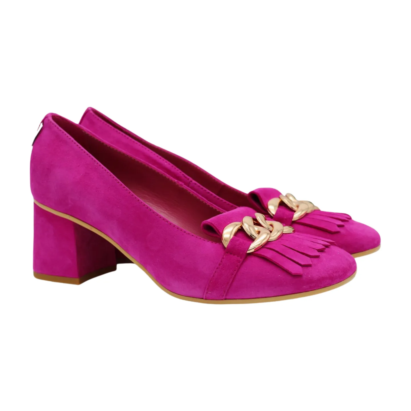 MARCO MOREO JOANNA Pink Suede Heeled Loafer E4291