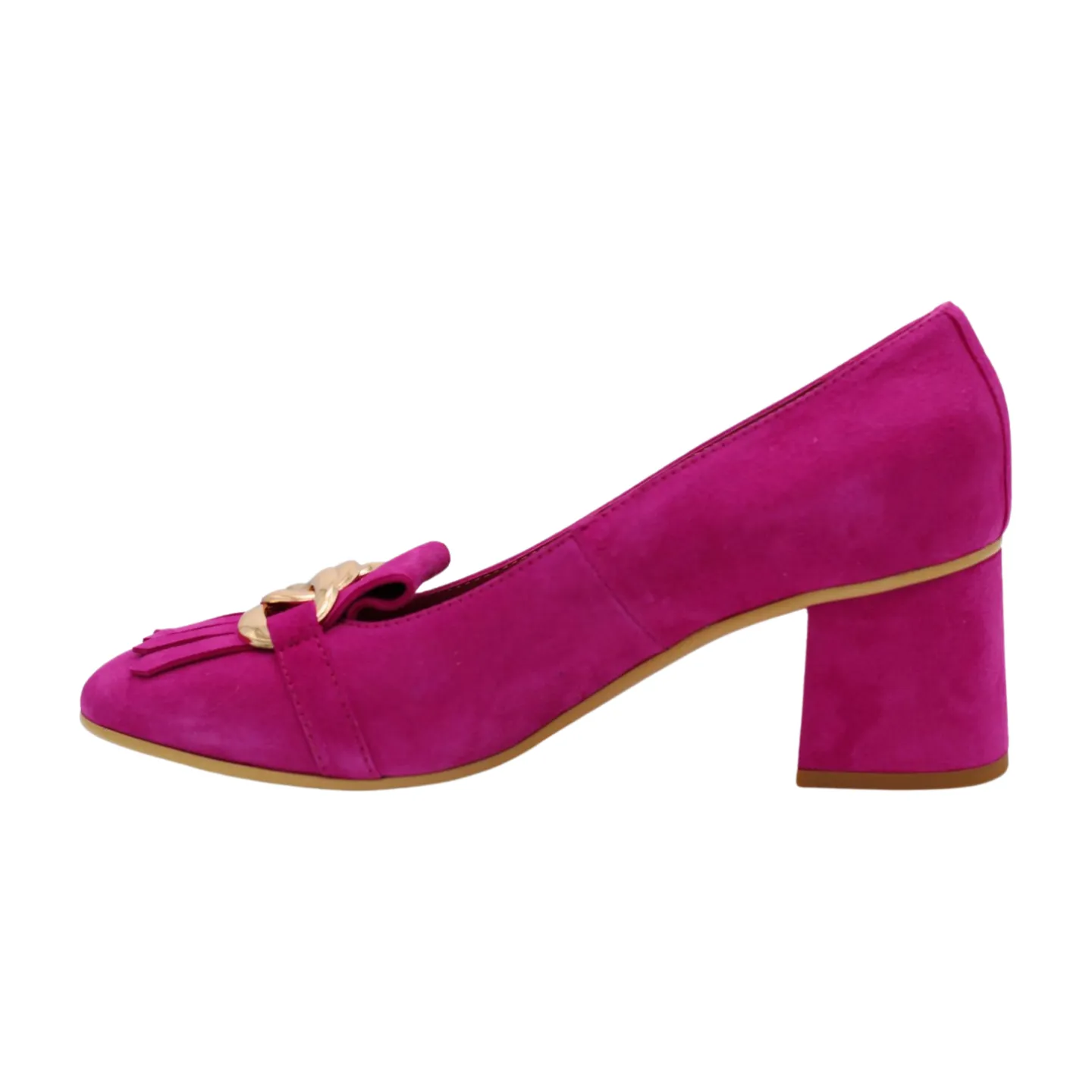 MARCO MOREO JOANNA Pink Suede Heeled Loafer E4291