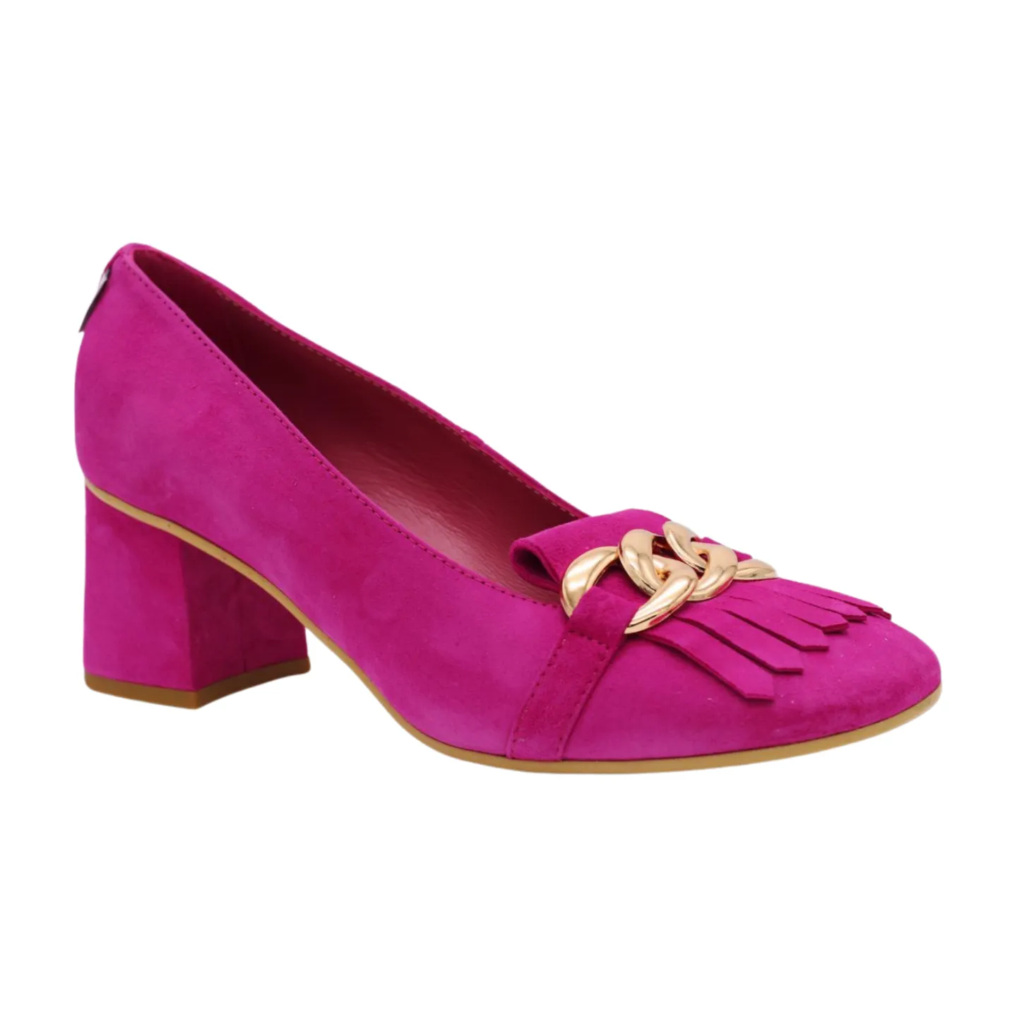 MARCO MOREO JOANNA Pink Suede Heeled Loafer E4291