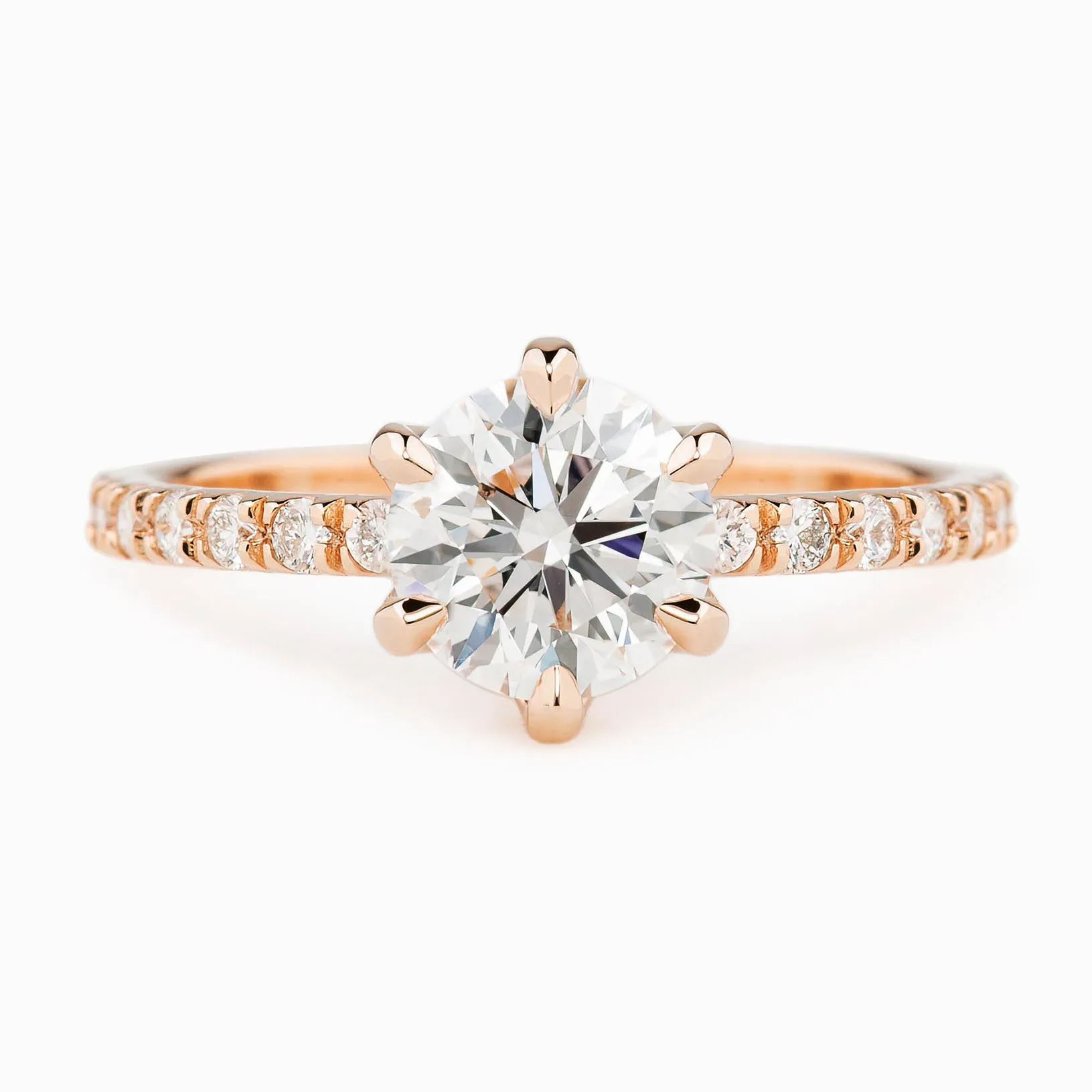 Maria Luxe Ring 1.3ct Round Lab Diamond, 14K Yellow Gold, IGI Certified (One Of A Kind)