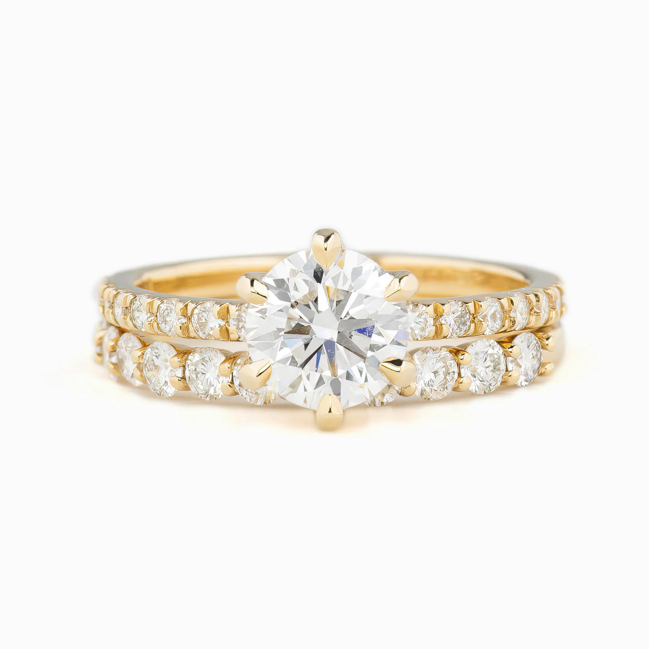 Maria Luxe Ring 1.3ct Round Lab Diamond, 14K Yellow Gold, IGI Certified (One Of A Kind)