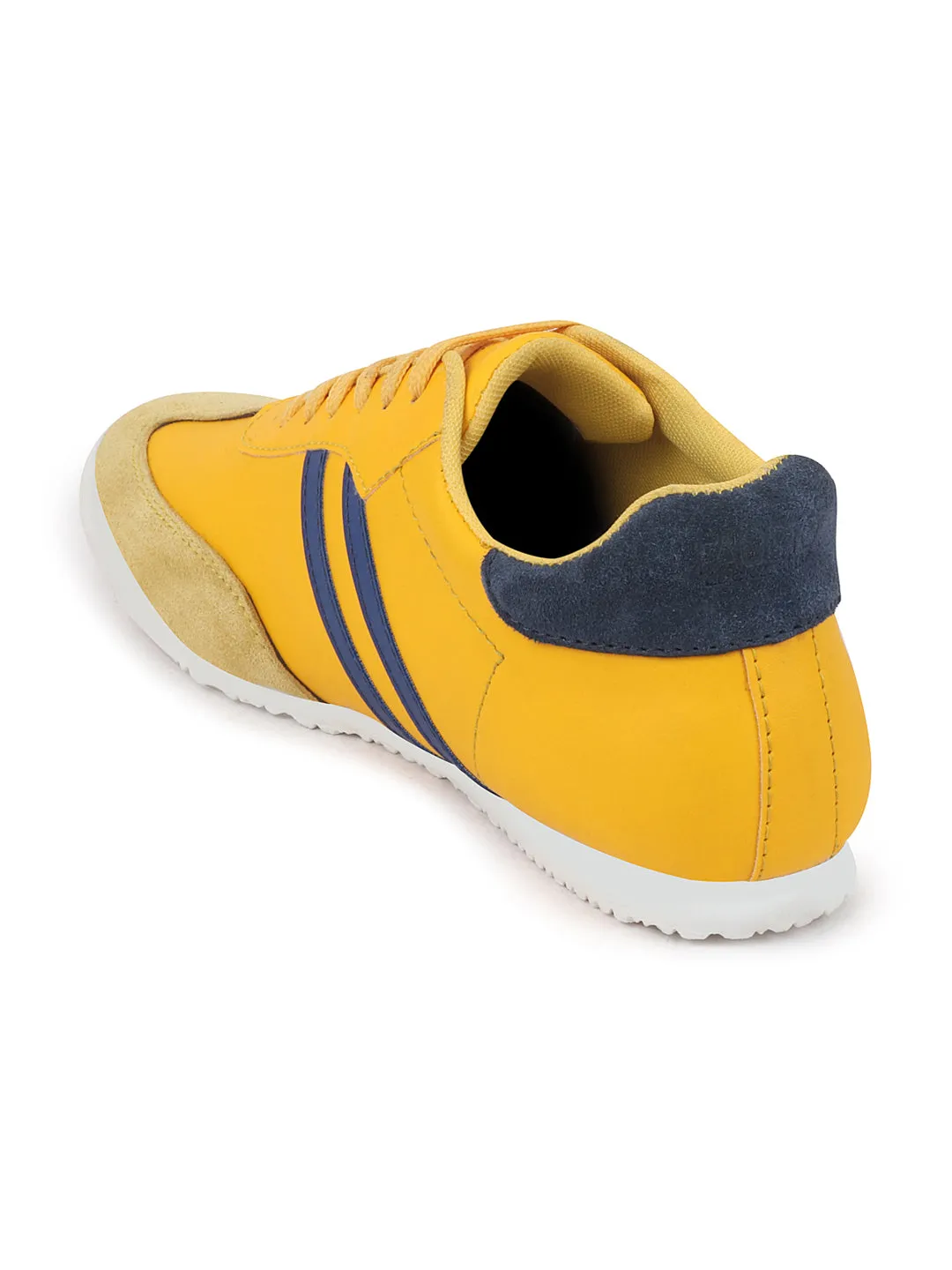 Men Yellow Lace Up Trendy Stylish Outdoor Fashion Sneakers