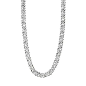 Men's 22 10mm Cuban Edge Chain with CZ silver