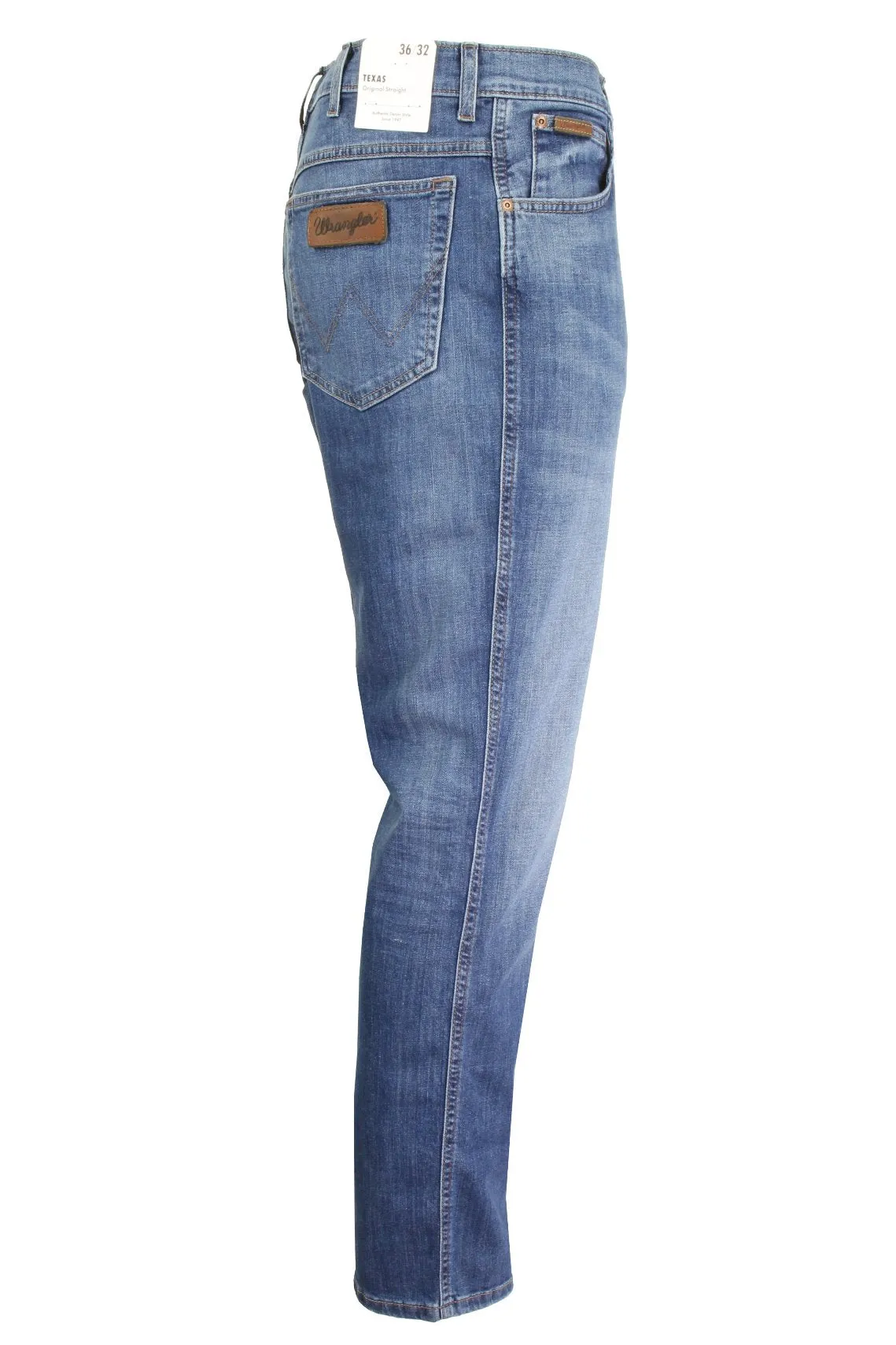 Mens Wrangler 'Texas' Jeans - Denim Stretch - Original Straight Fit