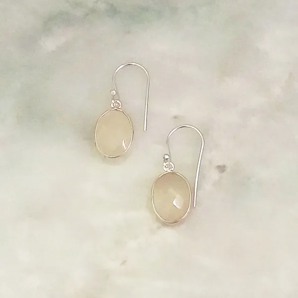 Moonstone Single Drop Hook Earrings