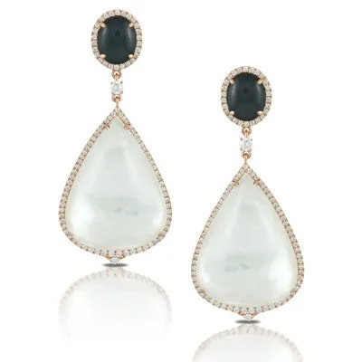 Mother of Pearl & Diamond Earrings