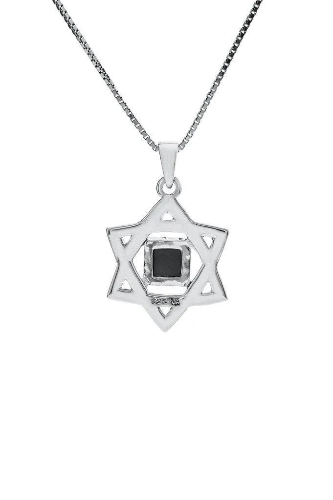 Nano Sim Old Bible Silver and 9K Gold Pendant Star of David Half Rugged