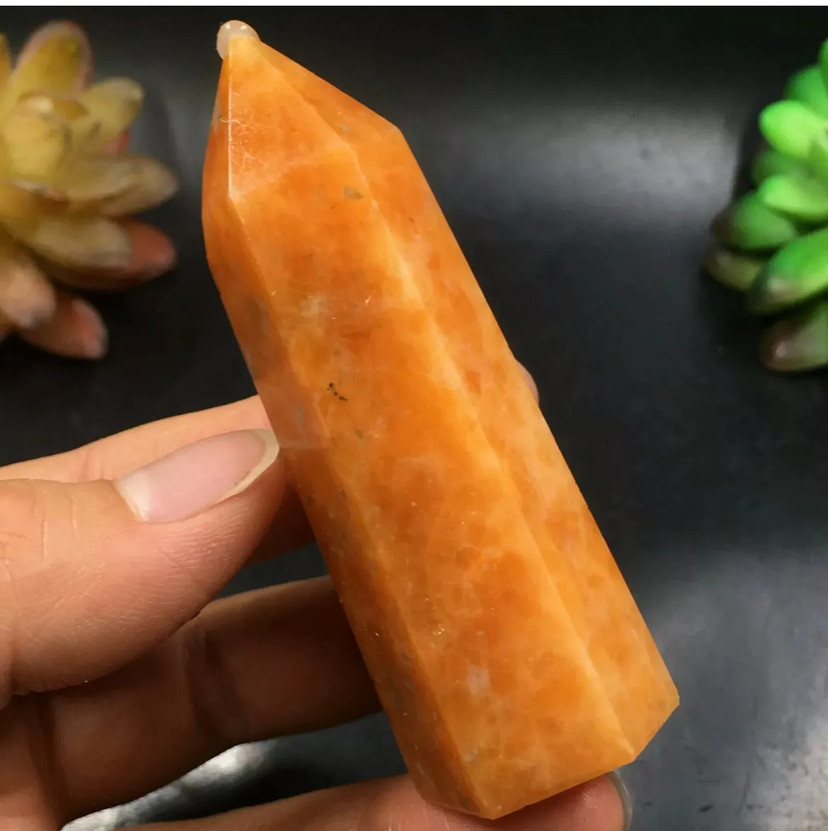 Natural Orange Calcite Crystal Wand