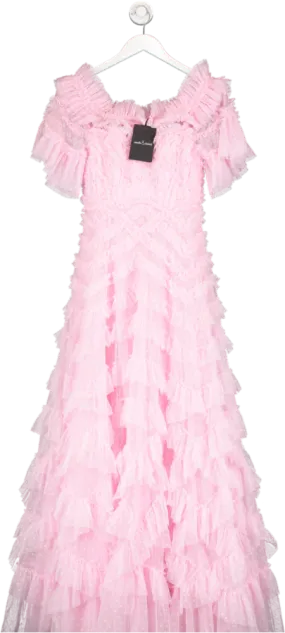 Needle & Thread Pink Lana Off-shoulder Gown UK 8