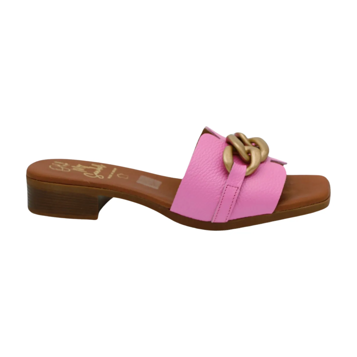 OH MY SANDALS Pink  Leather Slider Sandal