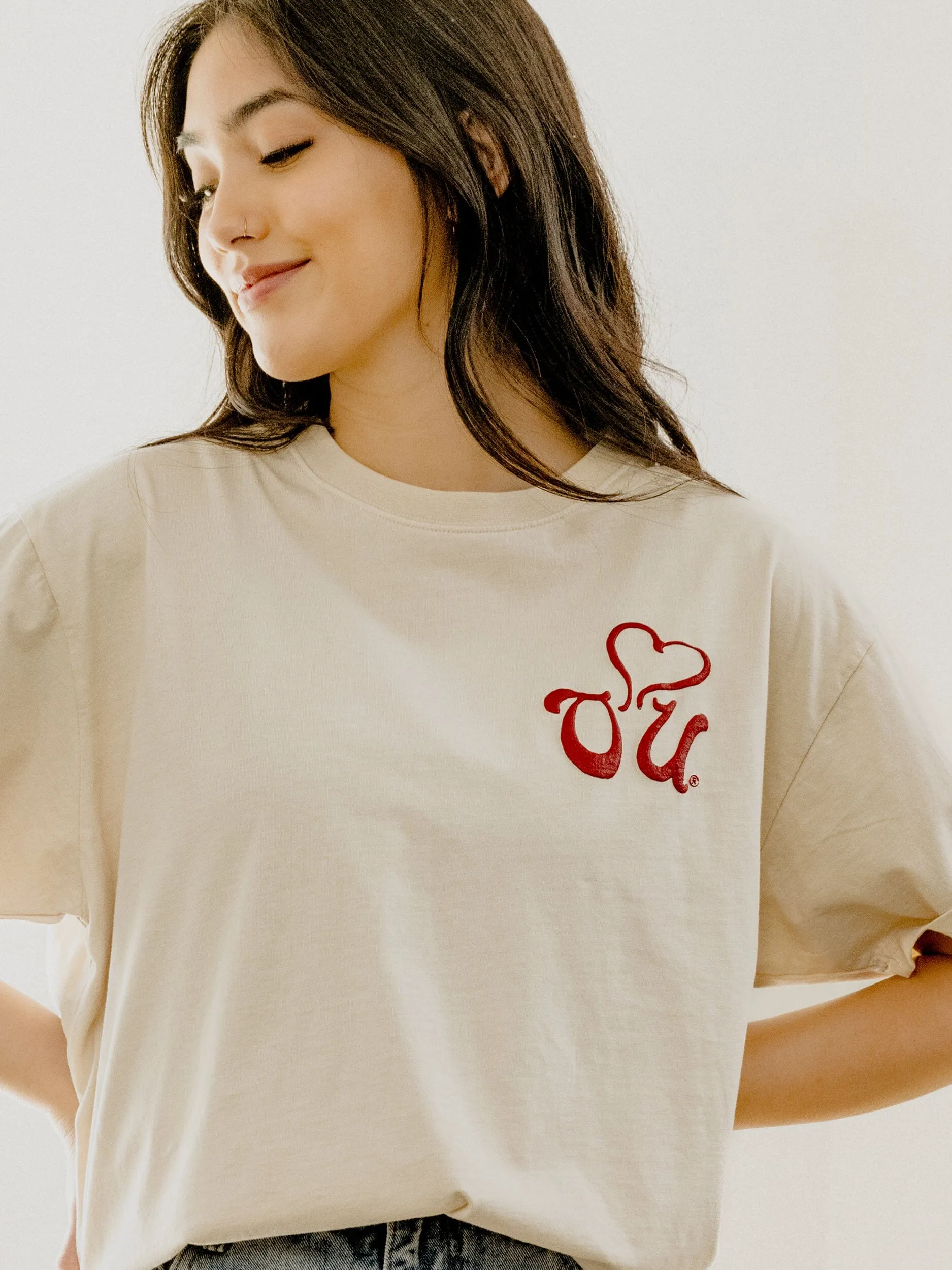 OU Sooners Lyric Puff Ink Off White Hi-Dive Tee