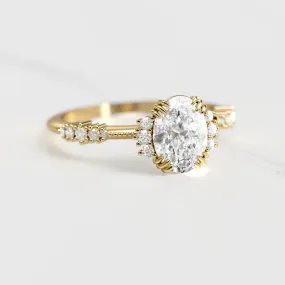 Oval Cluster Diamond Ring