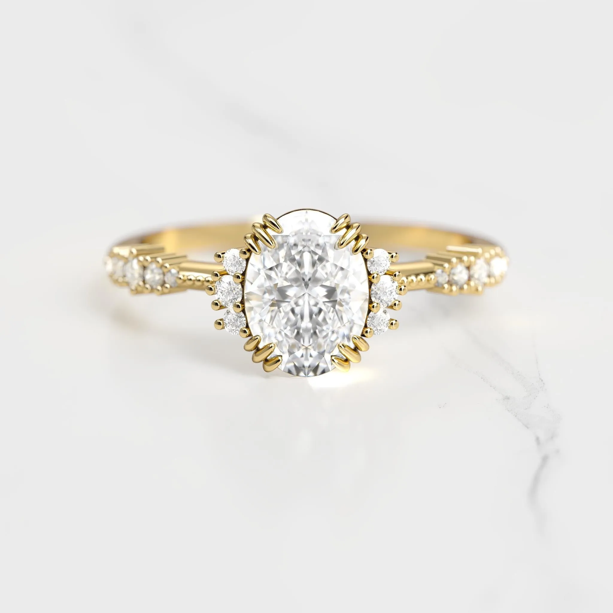 Oval Cluster Diamond Ring