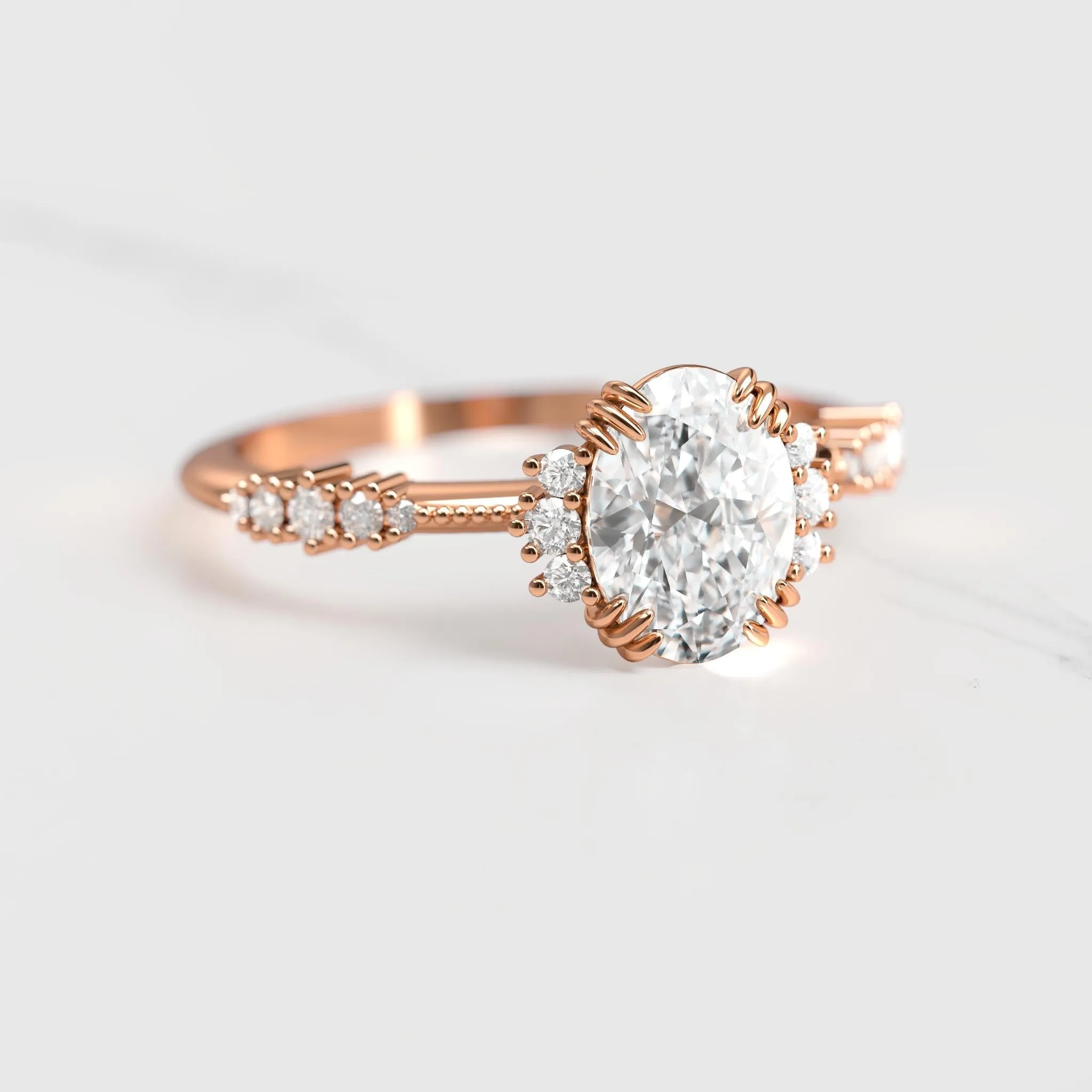 Oval Cluster Diamond Ring