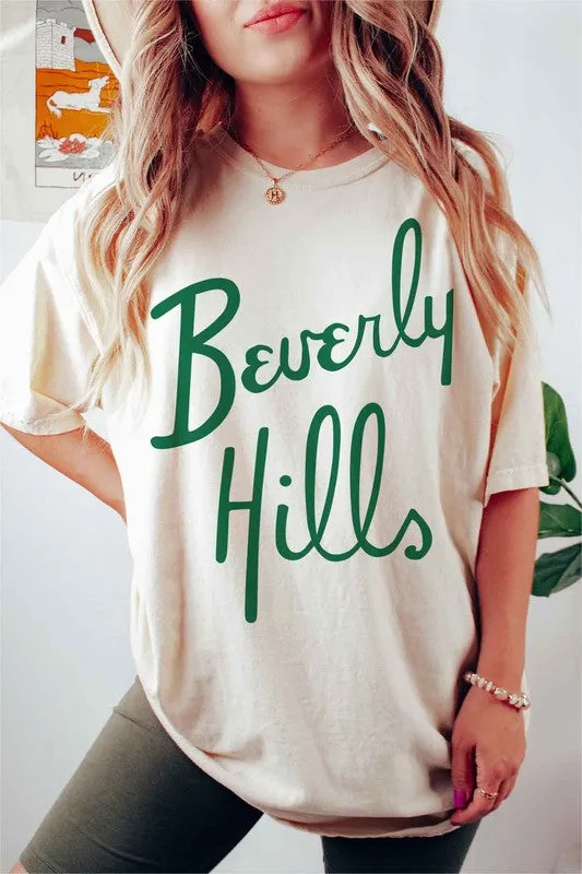 OVERSIZED BEVERLY HILLS GRAPHIC TEE