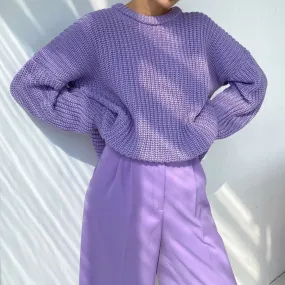 Oversized Knitted Sweater With O-Neck