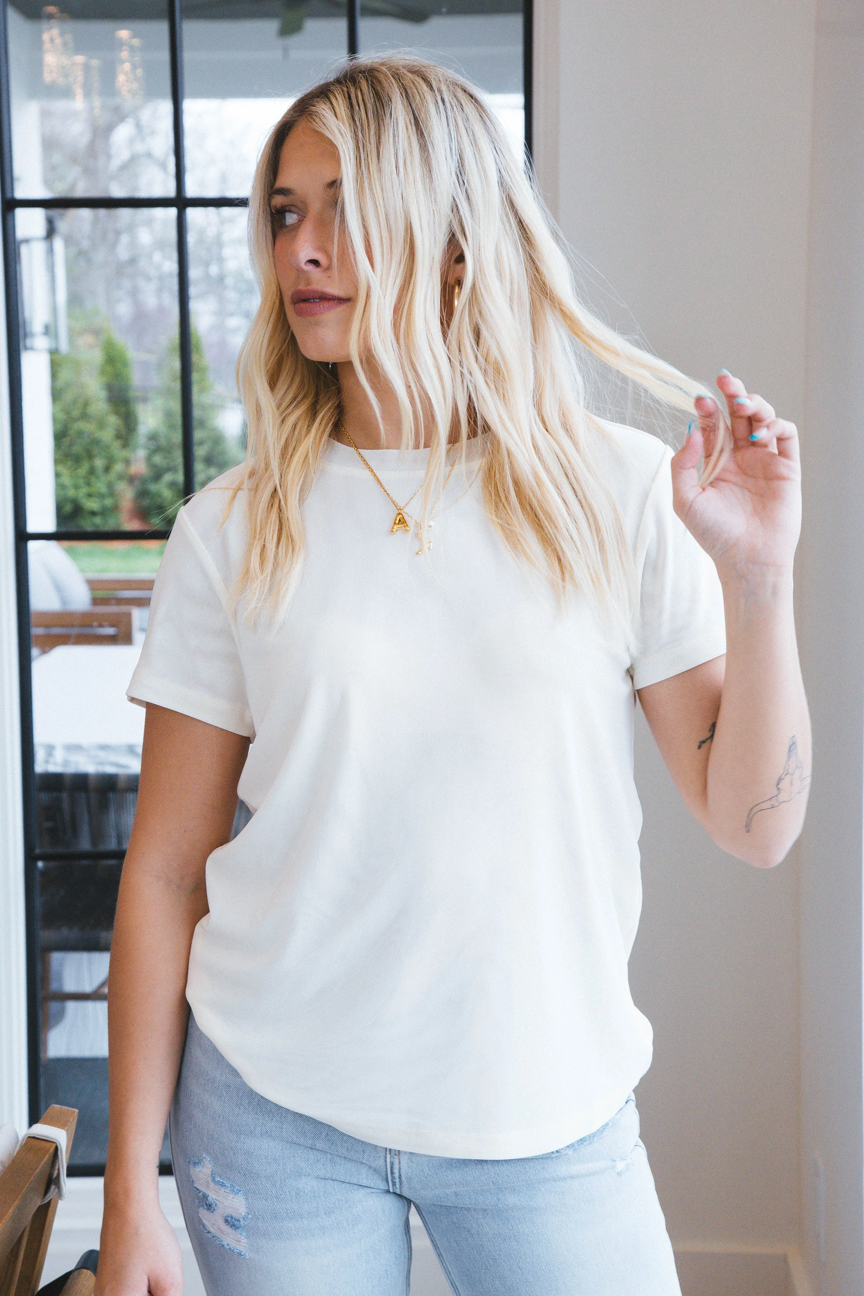 Perfect Mesh Tee, Birch | Sanctuary